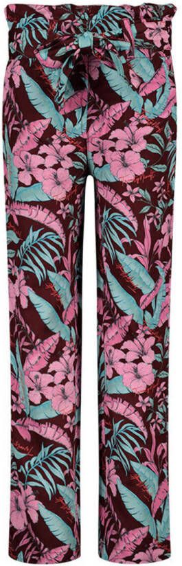 29FT straight fit broek met all over print paars roze blauw Meisjes Viscose 140-146