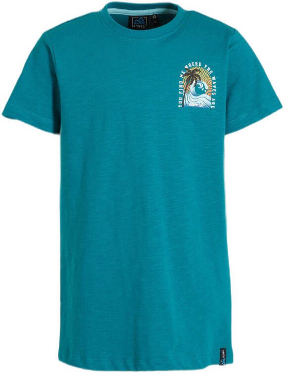 29FT T-shirt met printopdruk petrol Blauw Meisjes Katoen Ronde hals Printopdruk 116