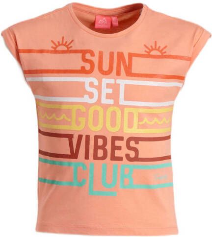 29FT T-shirt met tekstopdruk oranje