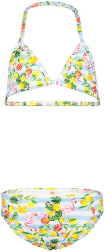 29FT triangel bikini lichtblauw wit geel Meisjes Polyester All over print 152-158