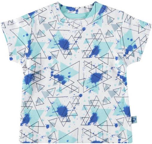 4PRESIDENT baby T-shirt Gino met all over print blauw