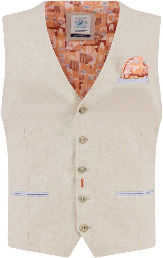 A fish named Fred gilet met linnen beige