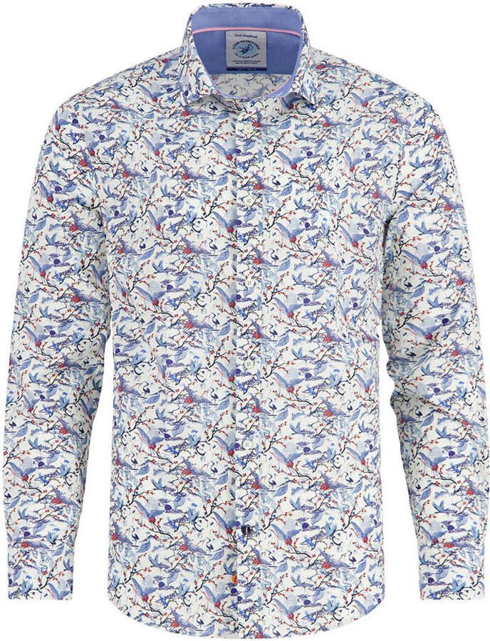 A fish named Fred regular fit casual overhemd met print wit