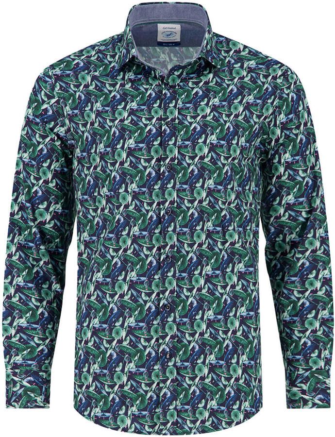 A fish named Fred regular fit overhemd met print groen