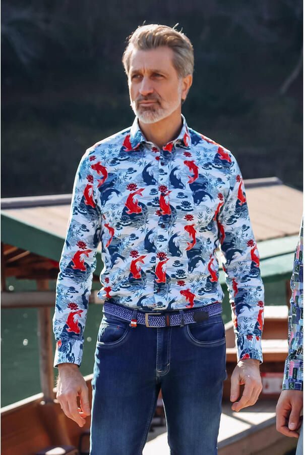 A fish named Fred regular fit overhemd met print wit