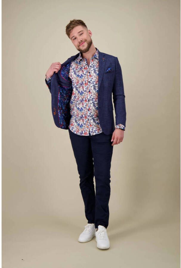 A fish named Fred gemêleerd slim fit colbert navy blue