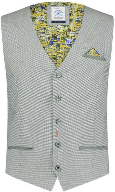 A fish named Fred geruit gilet green small check