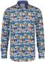 A fish named Fred slim fit overhemd met all over print blue multicolour - Thumbnail 1