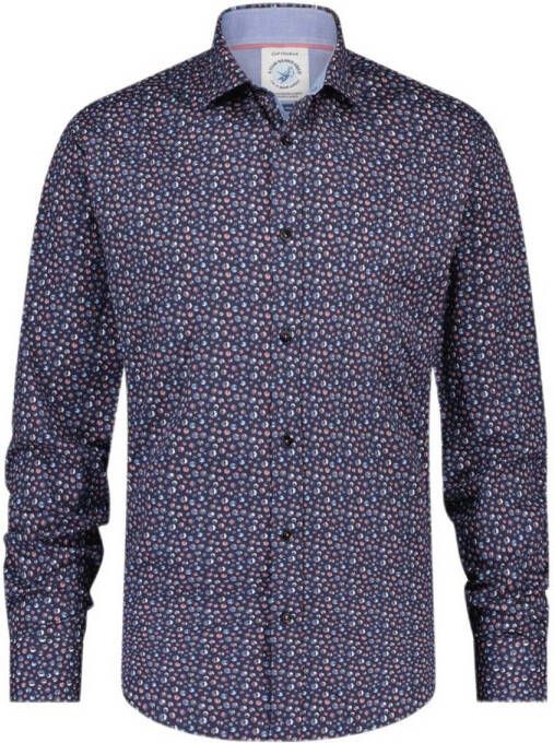 A fish named Fred slim fit overhemd met all over print navy