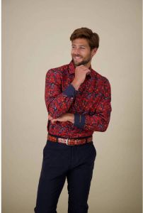 A fish named Fred slim fit overhemd met all over print red