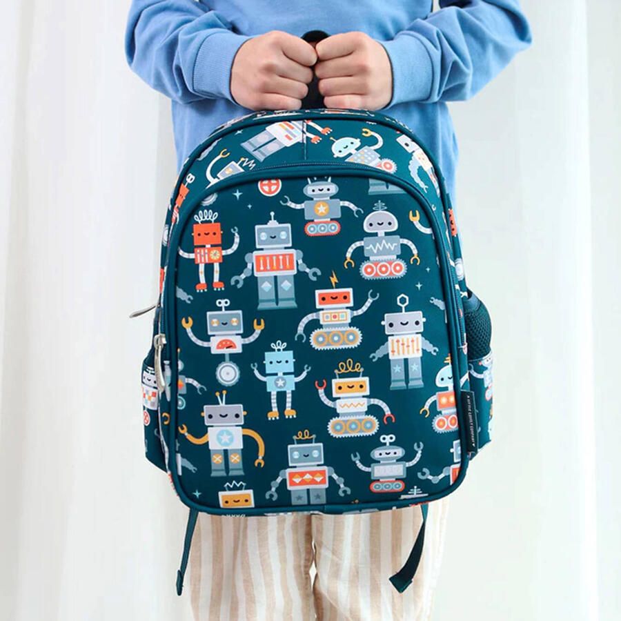 A Little Lovely Company rugzak Noa Robots donkerblauw