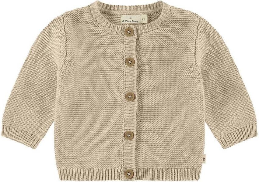 A Tiny Story baby gebreid vest beige