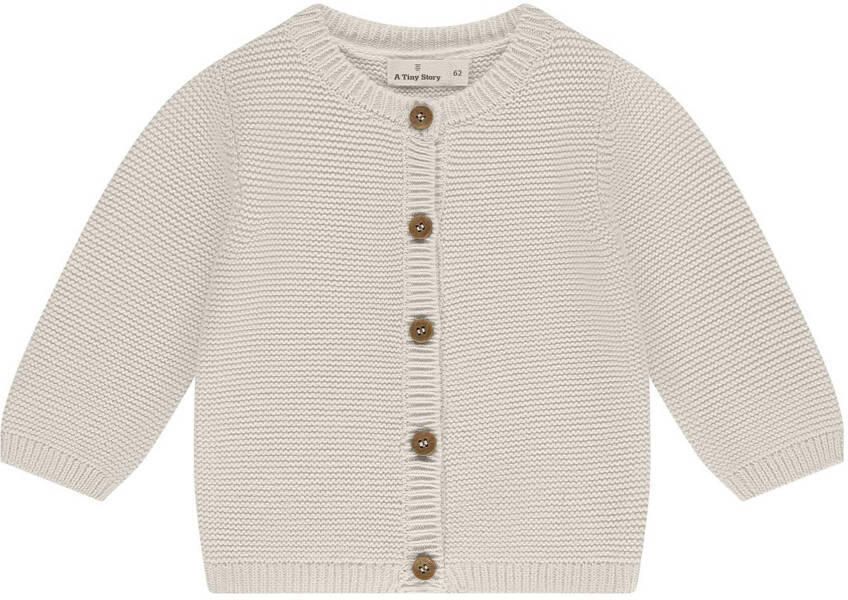 A Tiny Story vest ecru grof gebreid