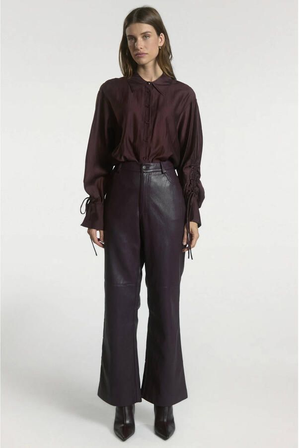 Aaiko acetate blouse donkerrood