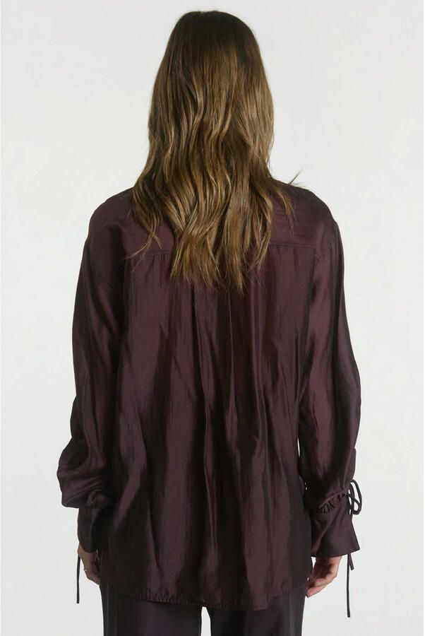 Aaiko acetate blouse donkerrood - Foto 2