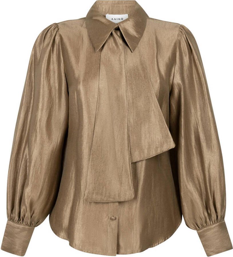 AAIKO Dames Blouses Veronne Tie Shimm Ray 517 2 Bruin - Foto 5