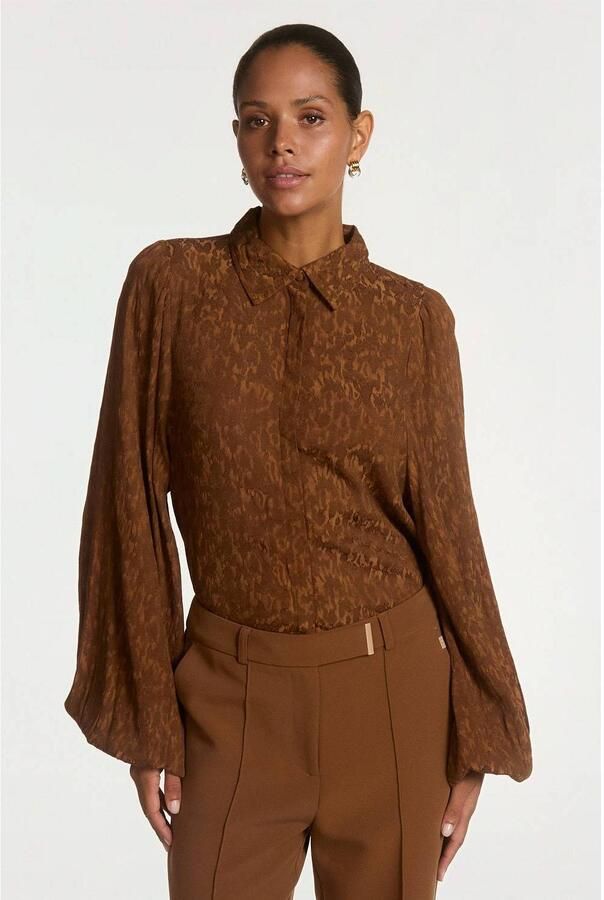 Aaiko blouse met print bruin