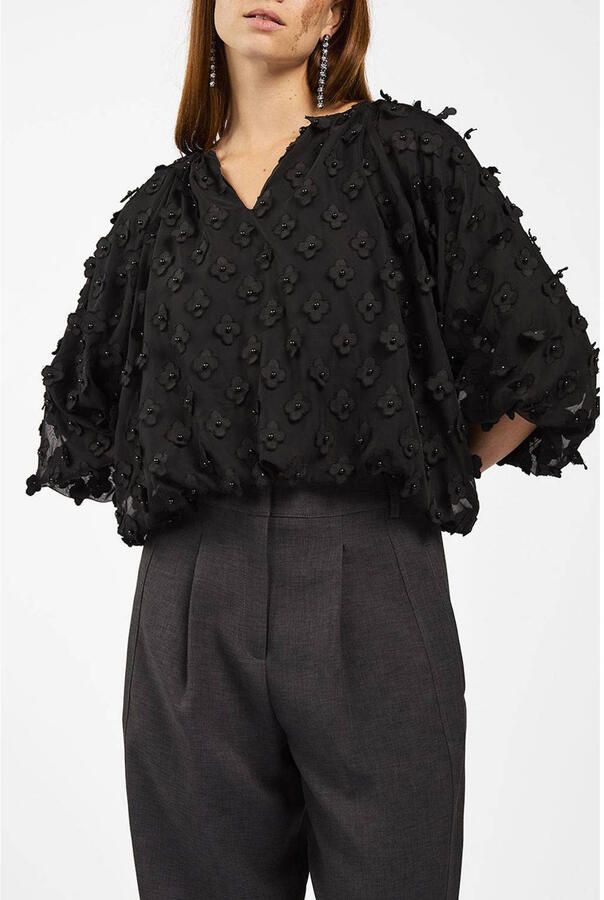 AAIKO Dames Tops & T-shirts Delany Flower Pes 508 Zwart - Foto 6