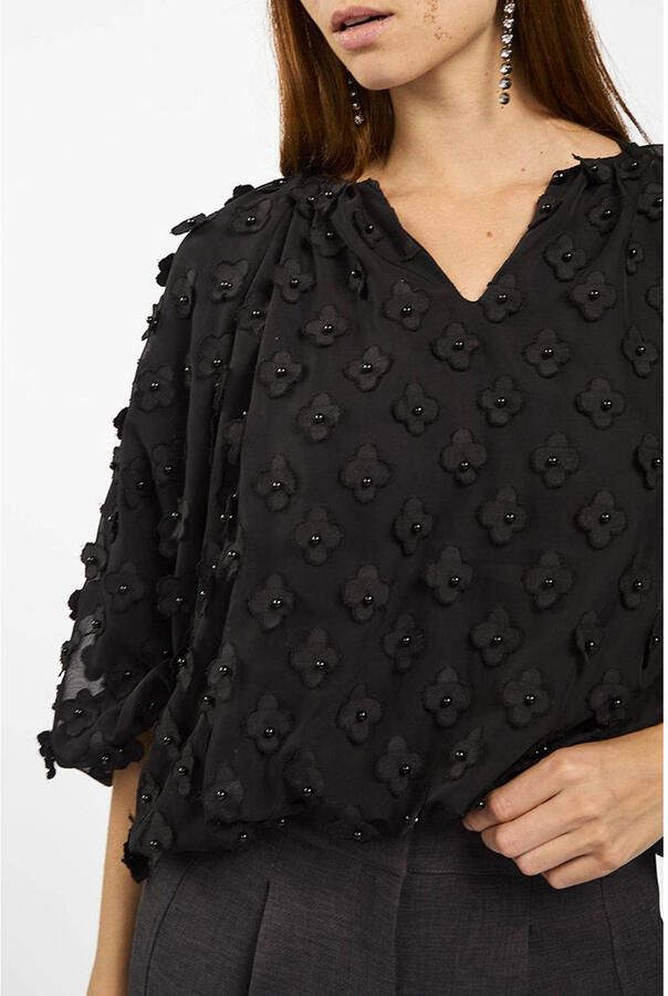 AAIKO Dames Tops & T-shirts Delany Flower Pes 508 Zwart - Foto 5