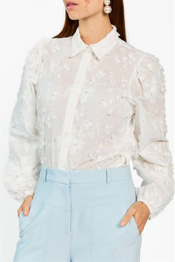 AAIKO Dames Blouses Lien Beads Co 522 Wit - Foto 5