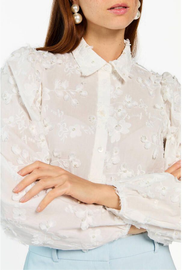 AAIKO Dames Blouses Lien Beads Co 522 Wit - Foto 6