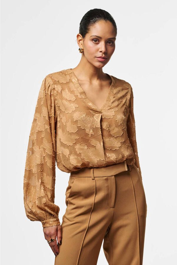 AAIKO Dames Blouses Alana Chiffon Pes 509 Camel - Foto 5