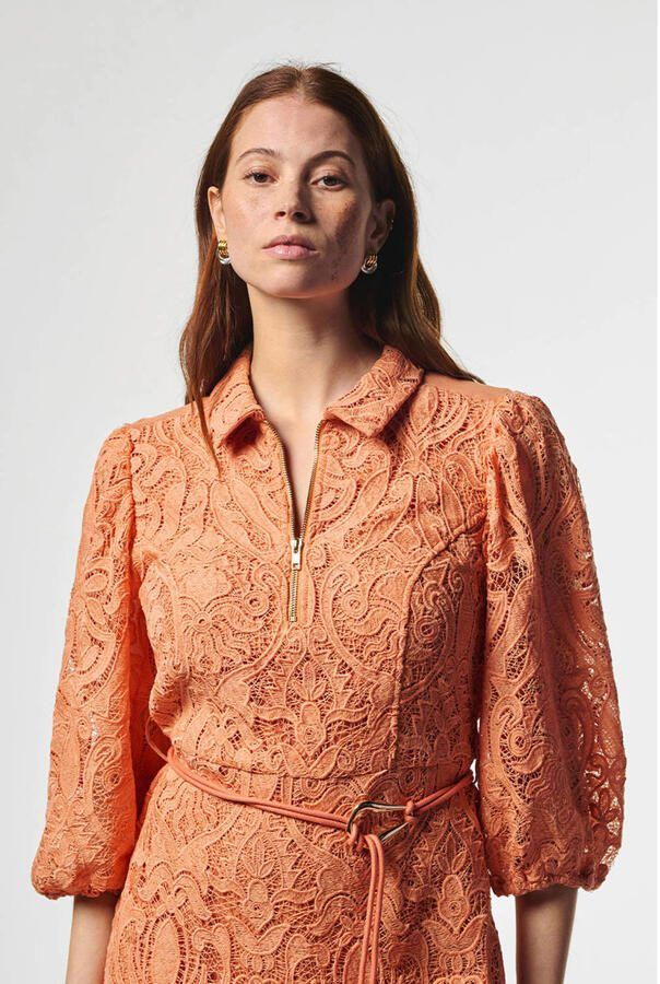 Aaiko gebloemde cocktailjurk oranje