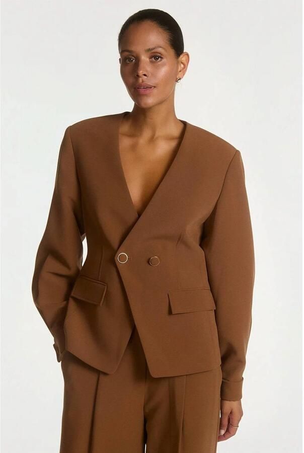 Aaiko getailleerde double breasted blazer bruin