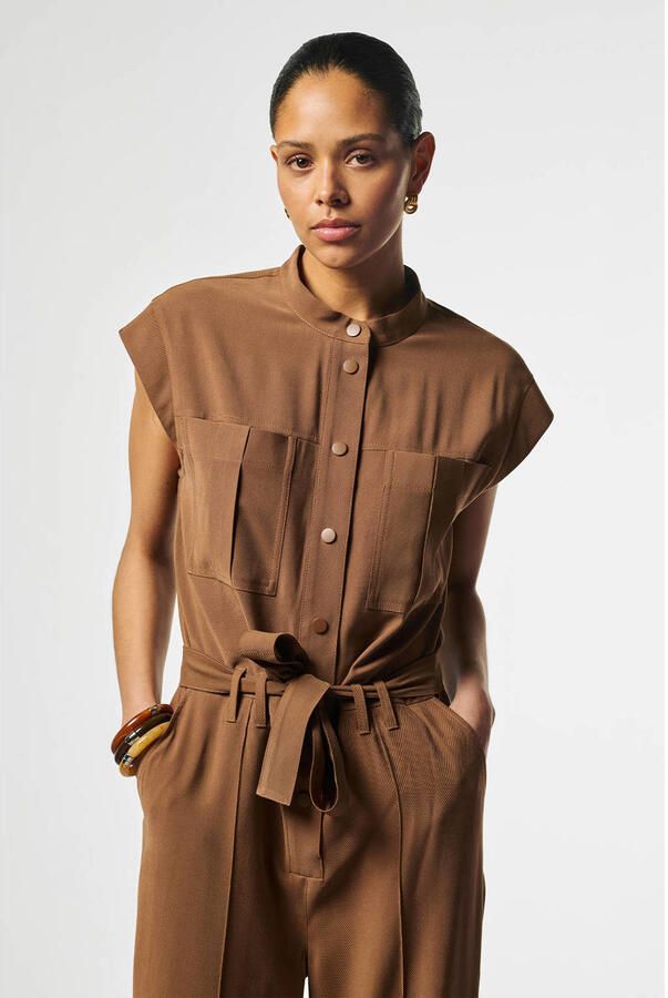 AAIKO Dames Jumpsuits Lisana Tencel Ten 545 Bruin - Foto 5