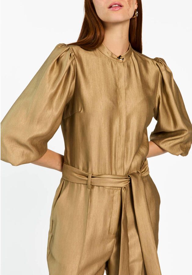 Aaiko Viscose jumpsuit met strikceintuur Katy groen - Foto 2