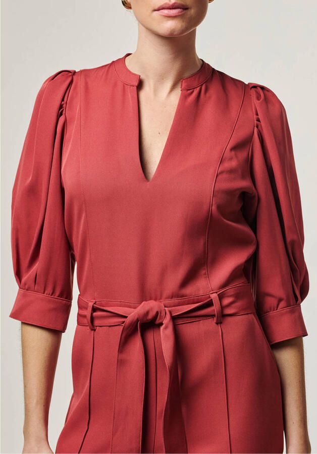 Aaiko Jumpsuit met strikceintuur Hellen rood - Foto 5