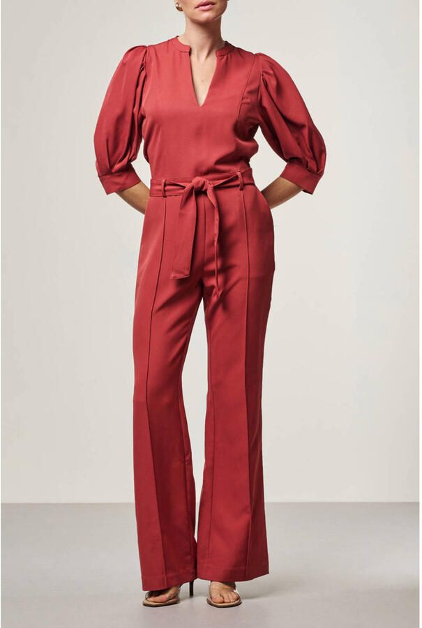 Aaiko Jumpsuit met strikceintuur Hellen rood - Foto 6