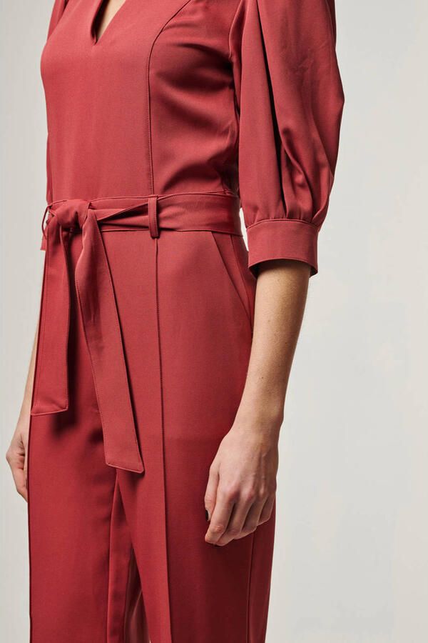 Aaiko Jumpsuit met strikceintuur Hellen rood - Foto 7