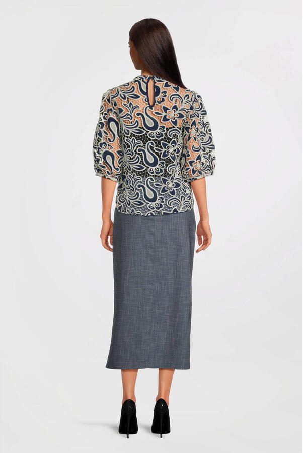 Aaiko Denim kokerrok Salana blauw - Foto 3