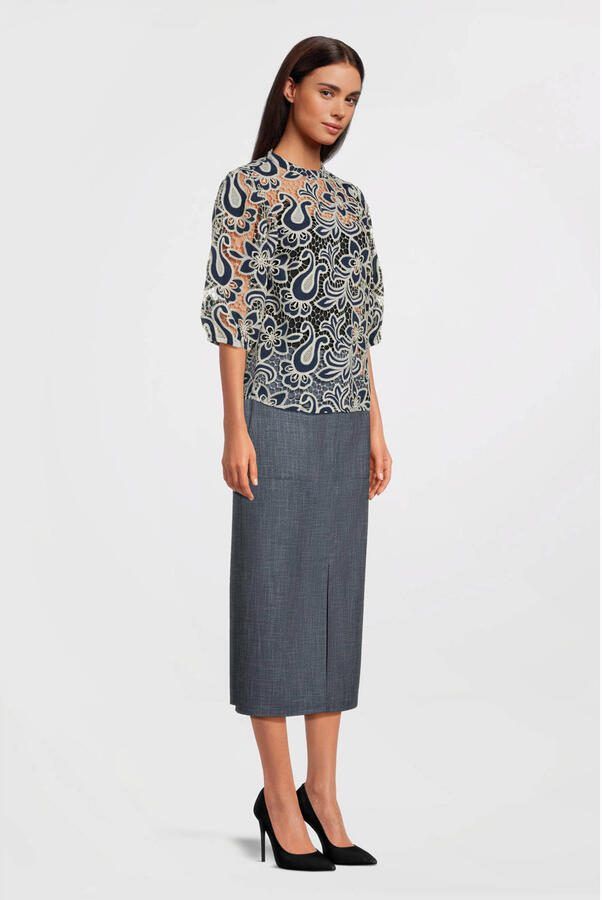 Aaiko Denim kokerrok Salana blauw - Foto 4