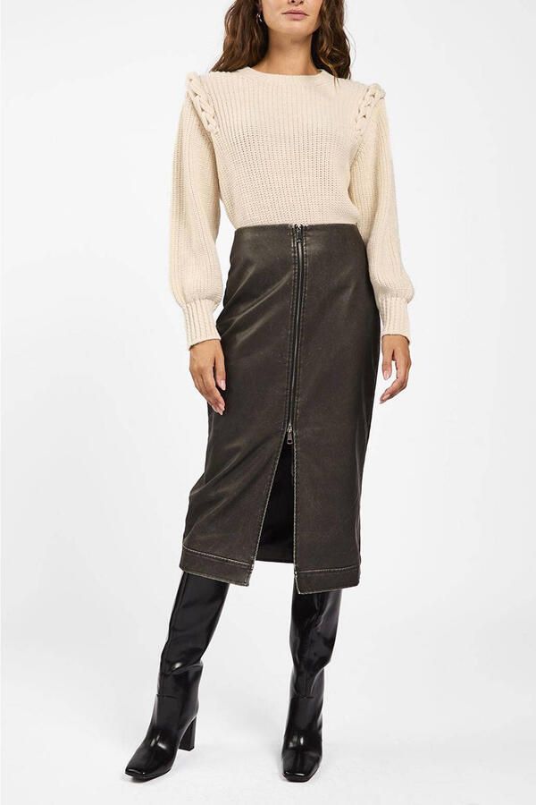 Aaiko Trui met gevlochten details Veerle naturel - Foto 6