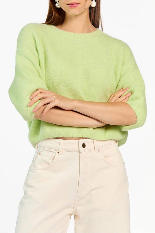 Aaiko pullover met wol groen gebreid