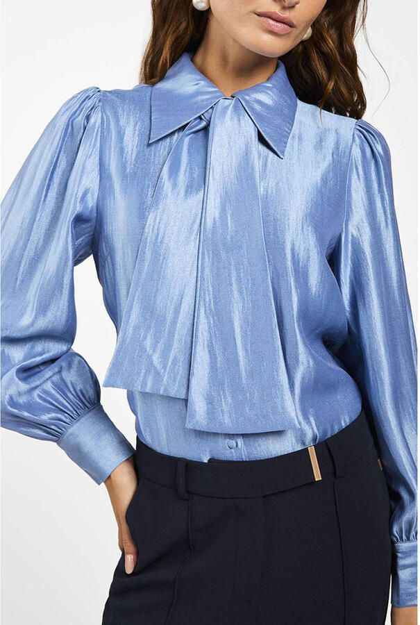 AAIKO Dames Blouses Veronne Tie Shimm Ray 517 2 Donkerblauw - Foto 6