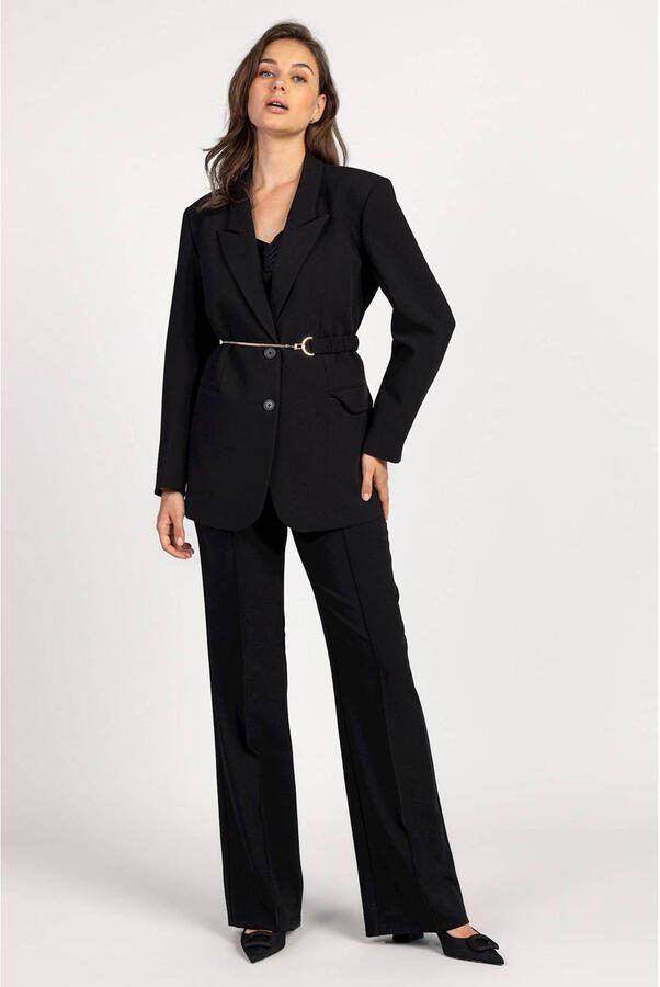 Aaiko straight regular waist broek zwart