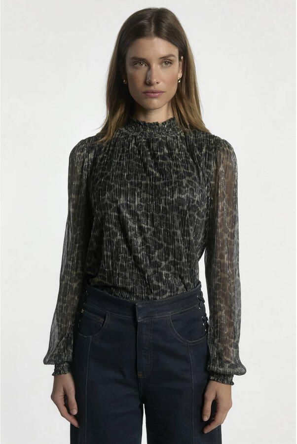AAIKO Dames Tops & T-shirts Tory Animal Pes 554 Donkergroen