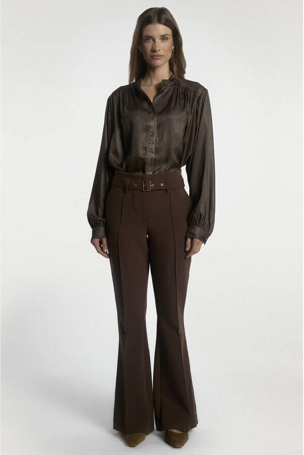 Aaiko wide leg broek bruin