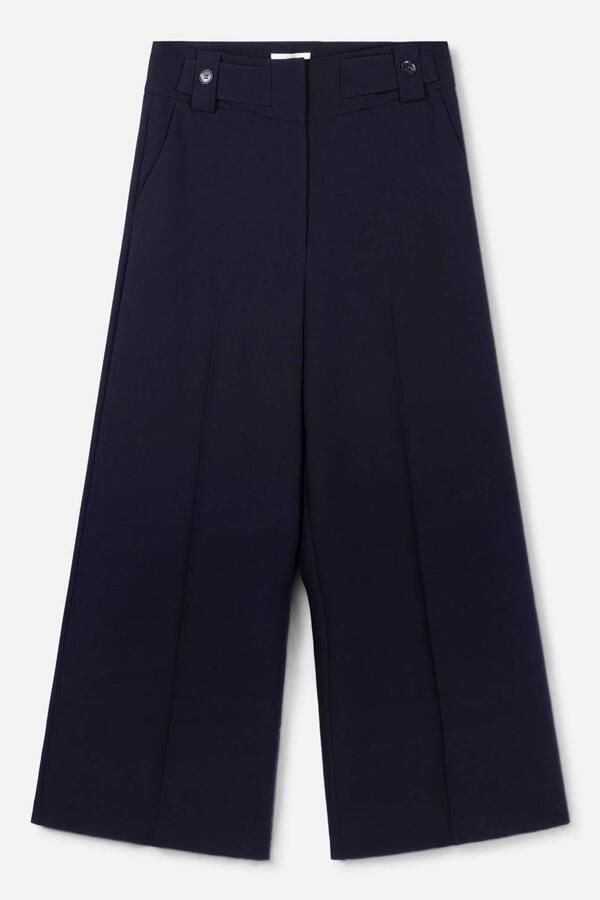 Aaiko wide leg broek donkerblauw