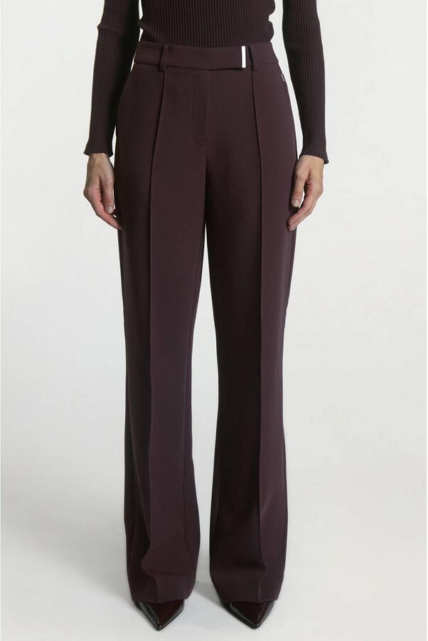 Aaiko wide leg broek donkerrood