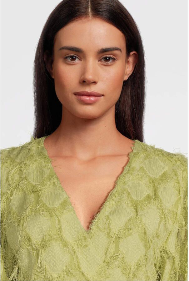 AAIKO Dames Jurken Florica Fringe Pes 482 Khaki - Foto 5