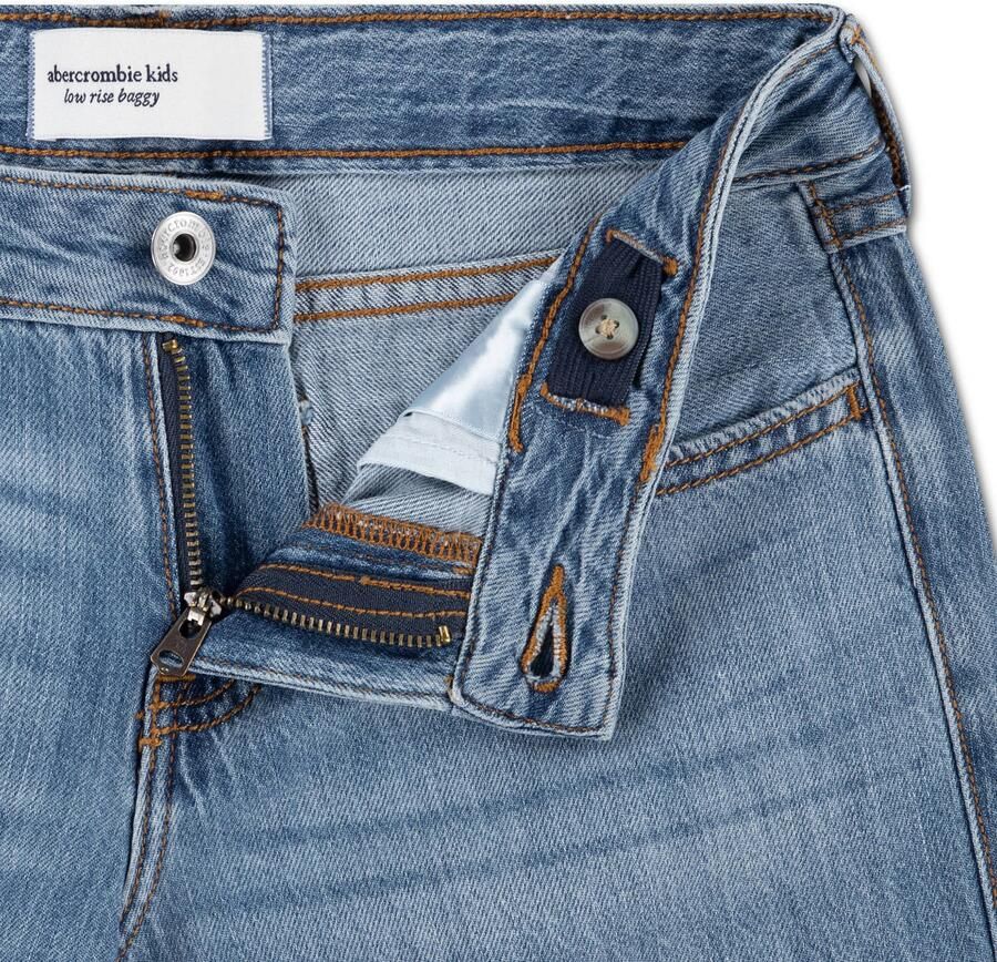 Abercrombie & Fitch baggy jeans met borduursels middelblauw - Foto 2