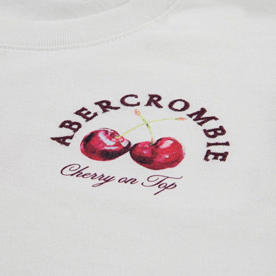 Abercrombie & Fitch jersey T-shirt met backprint wit - Foto 2