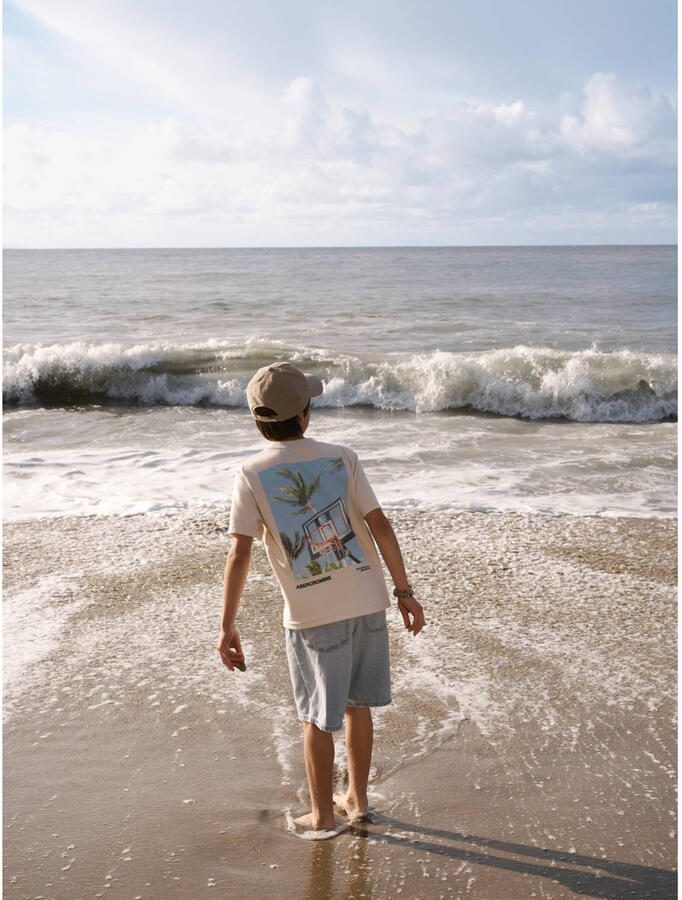 Abercrombie & Fitch jersey T-shirt taupe - Foto 2
