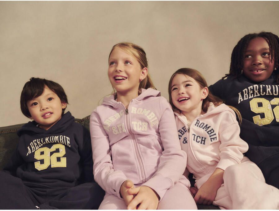 Abercrombie & Fitch hoodie met tekst donkerblauw - Foto 2