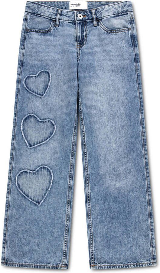 Abercrombie & Fitch low waist baggy jeans met hartjes medium blue denim