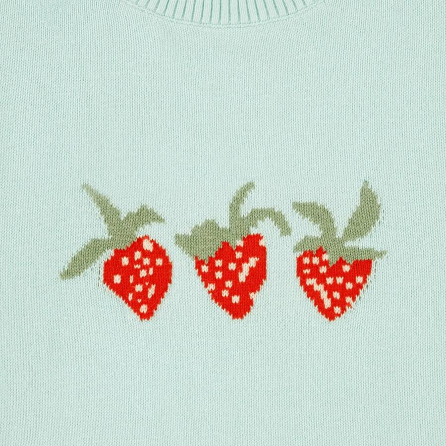Abercrombie & Fitch sweater met print turquoise Trui Blauw Meisjes Katoen Ronde hals